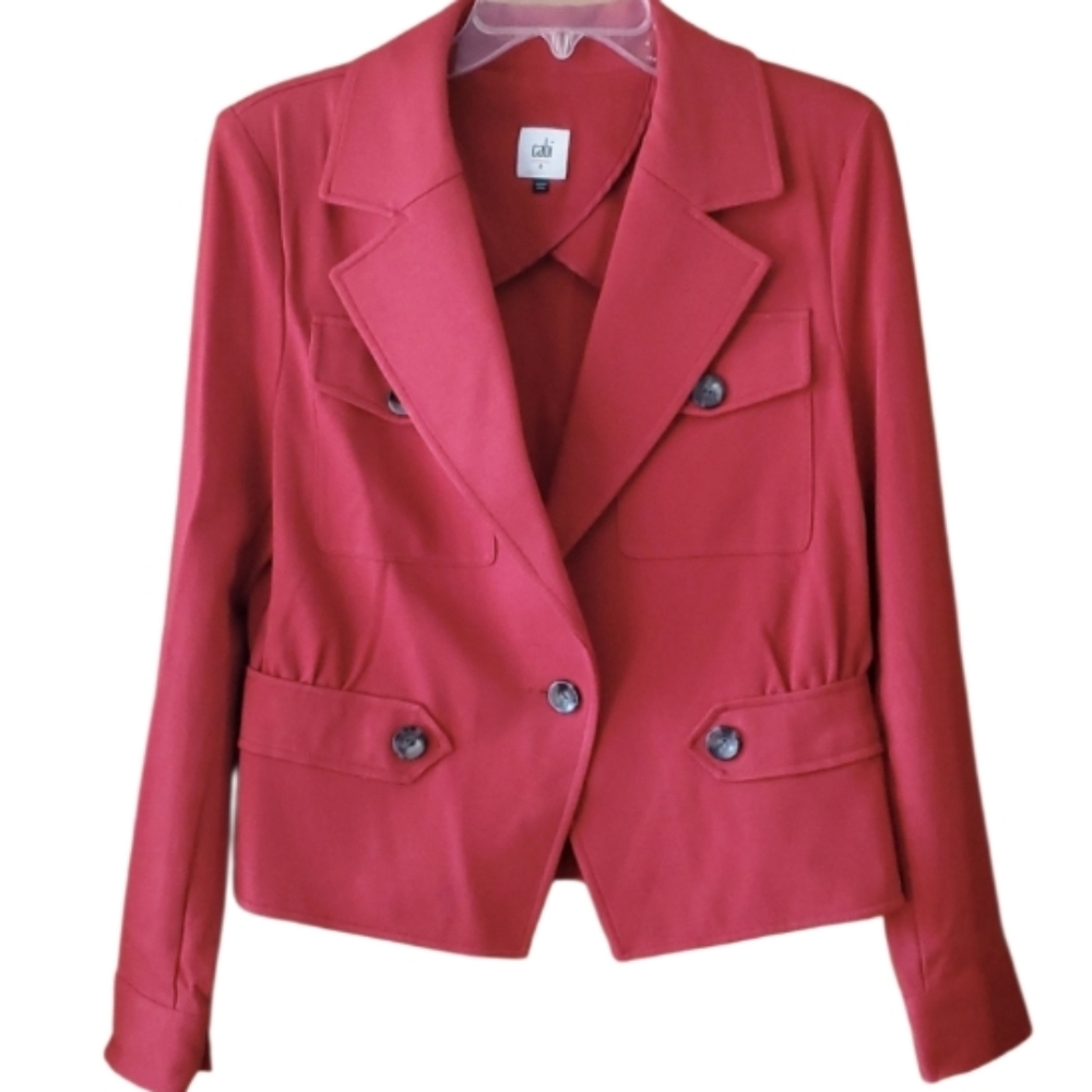 CAbi 3374 Little Red Jacket Women's Red Blazer Size 8